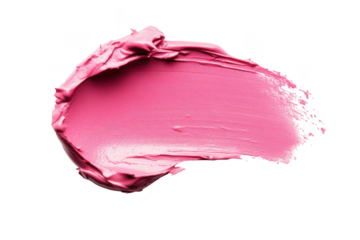 A pink paint smear on a white background. a smooth texture and rich color. ideal for art projects. design inspiration. or creative applications