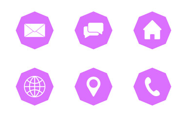 Contact and Communication Icons Set,Flat Polygon Style.