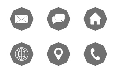 Contact and Communication Icons Set,Flat Polygon Style.