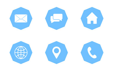 Contact and Communication Icons Set,Flat Polygon Style.