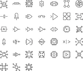 Collection of electronic circuit symbols