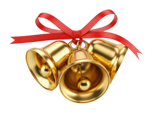 Festive holiday bells decoration home digital cheerful isolated on transparent background - Powered by Adobe
