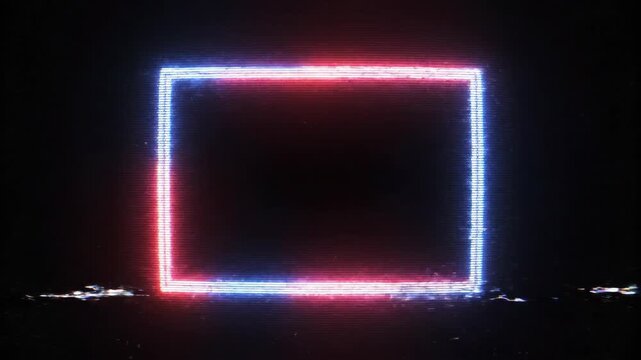 Neon l shape frame on black background. Abstract futuristic light effect with copy space. Modern digital glow for graphic design.