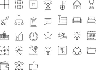 Collection of diverse flat icons for business and design
