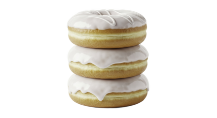 Stacked Glazed Donuts with Sprinkles on Gradient Gold Background