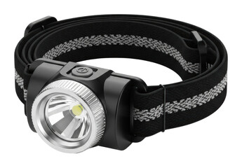 Adventure lighting gear exploration headlamp nighttime isolated on transparent background