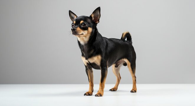 Alert Chihuahua Posing on White Background Ready for New Home - Powered by Adobe