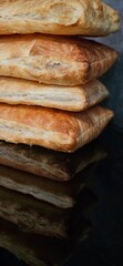 Puff pastry layers. 