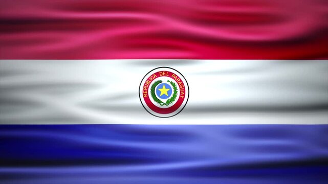 Waving National Flag of paraguay in the Wind 4K Animation