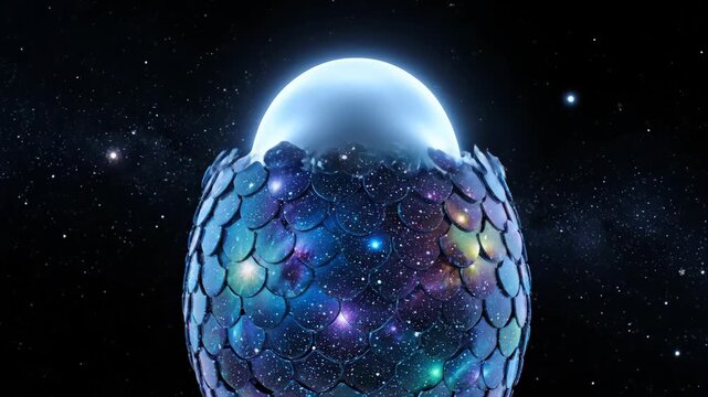 Alien face glowing blue in deep space, ethereal and serene, symbolizing cosmic consciousness, extraterrestrial intelligence, spiritual connection and luminous mystery among stars