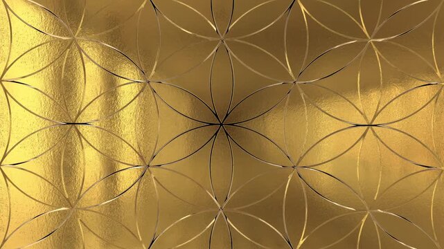 golden flower of light seamless pattern background 4K