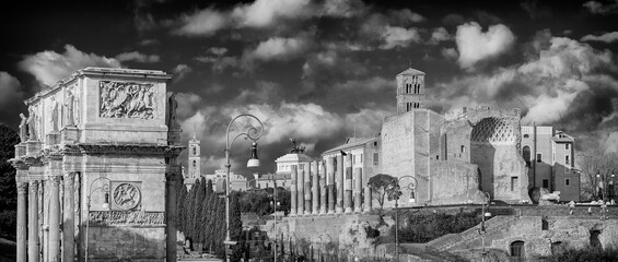 Rome beautiful historical center (Black and White)