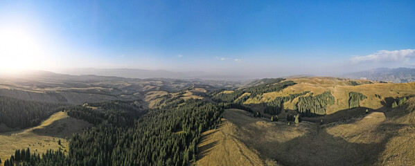 autumn landscapes in the mountains. autumn in the mountains. cloudy weather