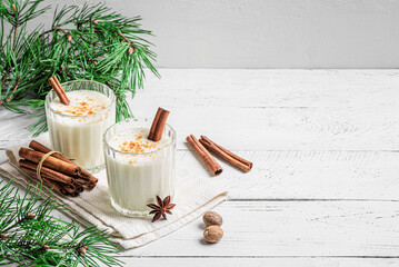 Eggnog cocktail drink for Christmas