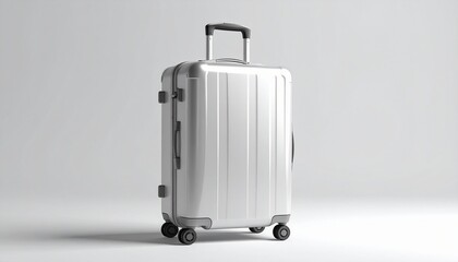 Silver Suitcase Modern Luggage for Travel and Vacations