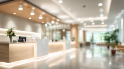 ナチュラルで明るい病院やクリニック・ホテルの受付ロビー