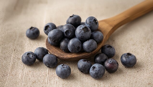 A Heap of Roundish Fruit on an Oblong Wooden Implement with a Textured Textile Background.