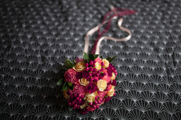 Elegant Floral Bouquet with Roses and Berries