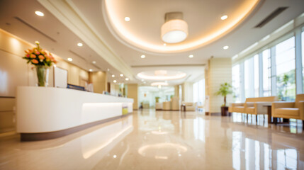 ナチュラルで明るい病院やクリニック・ホテルの受付ロビー