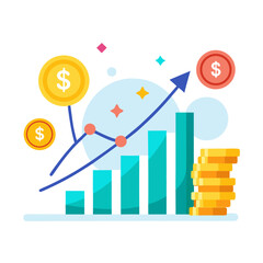 business graph with arrow