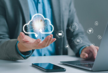 Cloud computing enables digital growth with secure data storage, scalable infrastructure, and cloud-based business solutions for transferring data to the cloud.