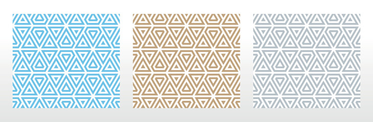 Set of abstract geometric patterns. Seamless vector backgrounds. Colored ornaments Graphic modern patterns Simple lattice graphic design