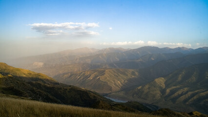 autumn landscapes in the mountains. autumn in the mountains. cloudy weather