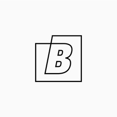 b letter mark square logo vector icon illustration