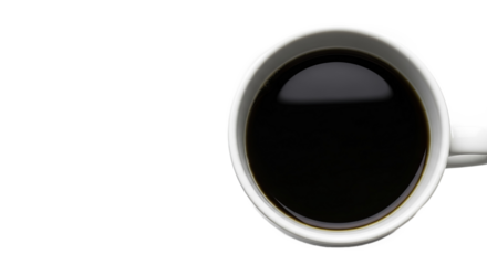 White Coffee Cup Filled With Dark Beverage Top View