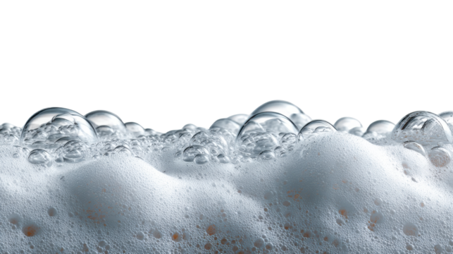 Foamy Oasis: Captivating image showcases a collection of delicate soap bubbles, each shimmering with ethereal beauty, rising and falling in a playful dance of ephemeral beauty.