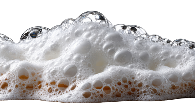 Bubbles Delight: Capturing a close-up of the frothy, airy bubbles, an artistic depiction of liquid texture, creating a visually stimulating composition of fluid dynamics.