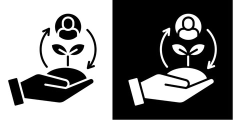 Sustainability  Icon Set White Style Collection