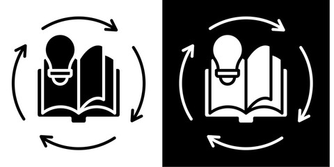 Continuous Learning  Icon Set White Style Collection