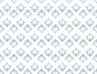 Flower geometric pattern. Seamless vector background. White and gray ornament
