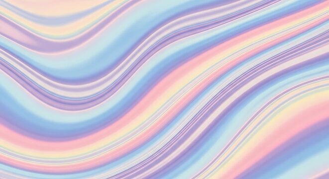 Gentle flowing pastel liquid waves iridescent abstract texture background design - Powered by Adobe