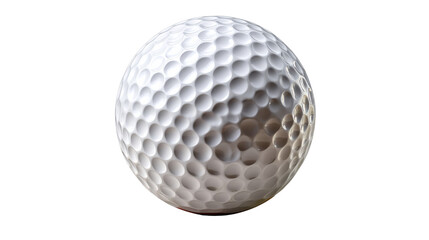 Golf Ball with Dimples: A close-up view of a pristine golf ball showcases its iconic dimpled surface, ready for a swing, promising a game of precision and focus.