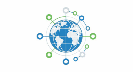 Global network connectivity with interconnected nodes around the earth