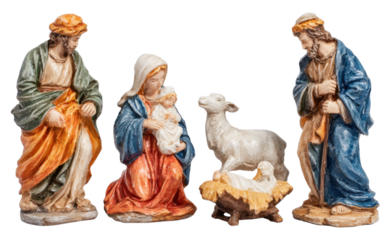 Christmas Nativity Scene: A depiction of the nativity, featuring key figures in a serene and sacred moment, symbolizing the birth of Christ.