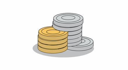 Stacked golden and silver coins symbolizing wealth and financial growth