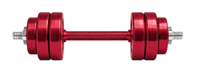 Red Dumbbell for Strength: A vibrant red dumbbell, a symbol of fitness, power, and dedication, ready for a workout to build muscle and enhance strength.