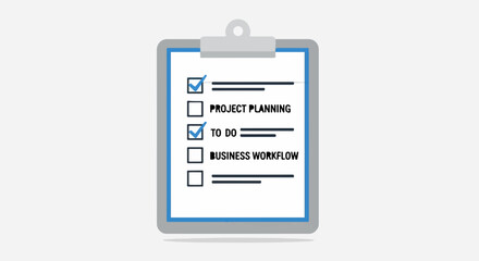 Clipboard with a checklist showing completed tasks for project planning and business workflow.