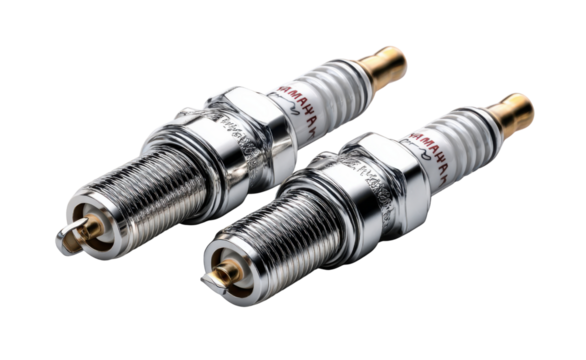 Spark Plug Duo: A detailed shot showcasing two brand new spark plugs, demonstrating the function and design of these crucial components for internal combustion engines.