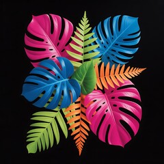 abstract background with colorful leaves