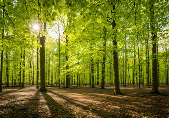 Sunlit Forest Pathway