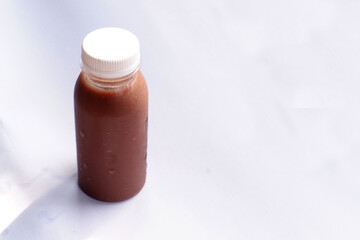 Minimalist Product Shot of Cold chocolate Drink in Plastic Packaging