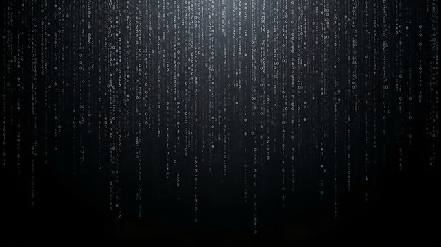 abstract digital rain on a dark background, evoking a sense of mystery and technological immersion
