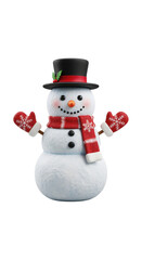 Cheerful 3d cartoon snowman