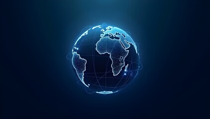 Fototapeta premium earth globe on blue background