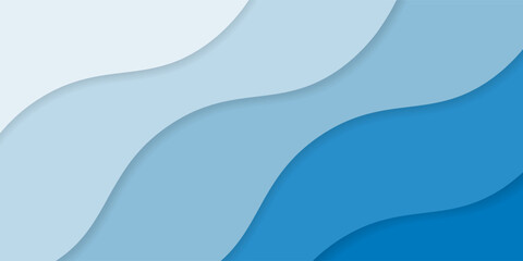 Layered Blue Abstract Waves Background. Modern trendy design in Vector Illustration