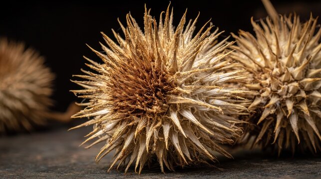 A large quantity of very thorny golden thistle